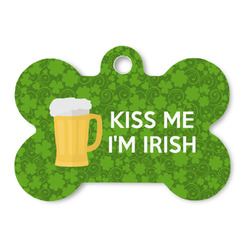 Kiss Me I'm Irish Bone Shaped Dog ID Tag