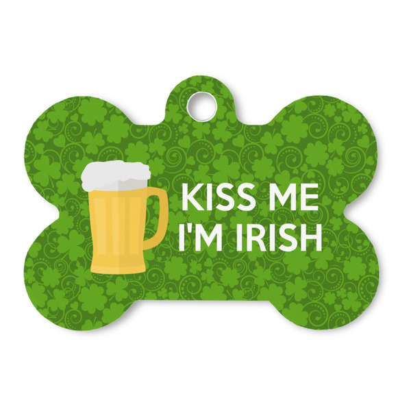 Custom Kiss Me I'm Irish Bone Shaped Dog ID Tag - Large
