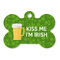 Kiss Me I'm Irish Bone Shaped Dog ID Tag - Large - Front