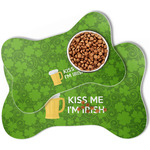 Kiss Me I'm Irish Bone Shaped Dog Food Mat (Personalized)