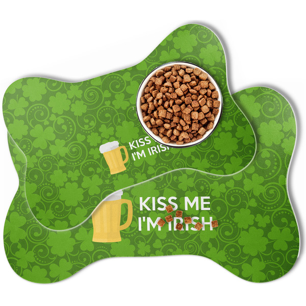 Kiss Me I'm Irish Bone Shaped Dog Mats - MAIN