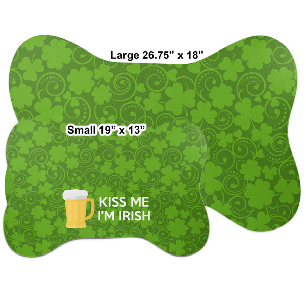 Kiss Me I'm Irish Bone Shaped Mat Comparison