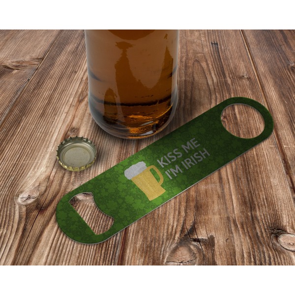 Kiss Me I'm Irish Bottle Opener - In Use