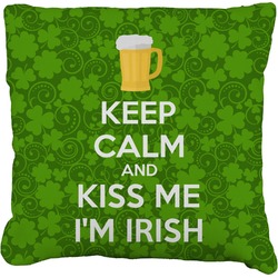 Kiss Me I'm Irish Faux-Linen Throw Pillow 16" (Personalized)