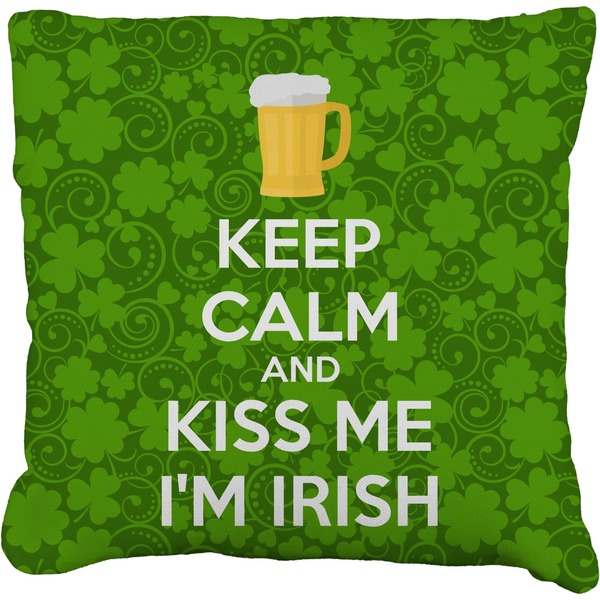 Custom Kiss Me I'm Irish Faux-Linen Throw Pillow 18" (Personalized)