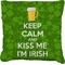 Kiss Me I'm Irish Burlap Pillow 18"