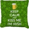 Kiss Me I'm Irish Faux-Linen Throw Pillow 18" (Personalized)