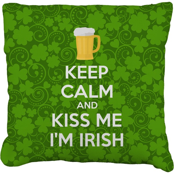 Custom Kiss Me I'm Irish Faux-Linen Throw Pillow 20" (Personalized)