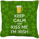 Kiss Me I'm Irish Faux-Linen Throw Pillow 26" (Personalized)