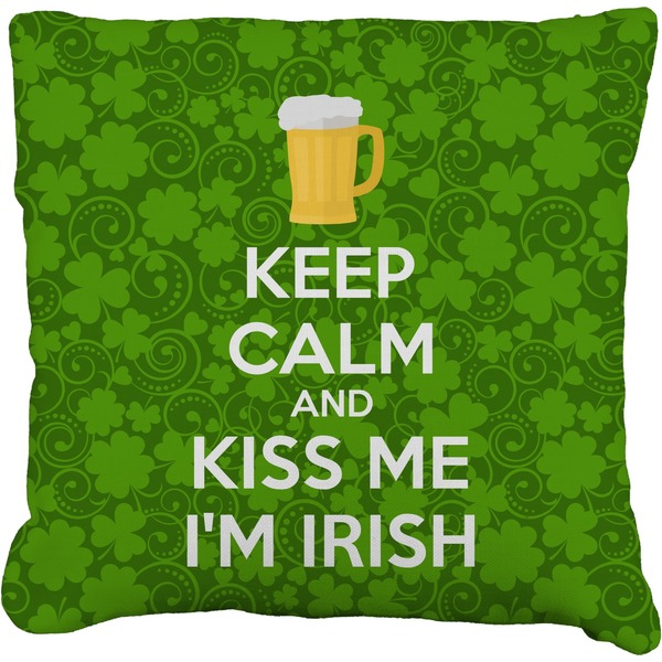 Custom Kiss Me I'm Irish Faux-Linen Throw Pillow 26" (Personalized)
