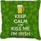 Kiss Me I'm Irish Faux-Linen Throw Pillow (Personalized)