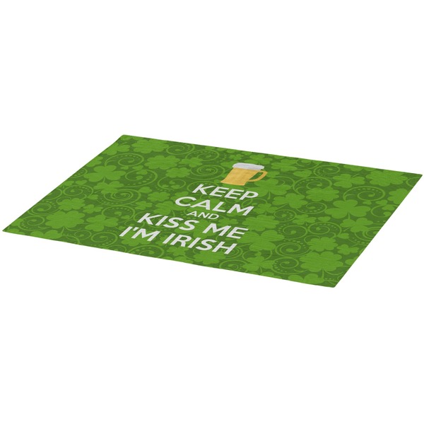 Kiss Me I'm Irish Burlap Placemat (Angle View)