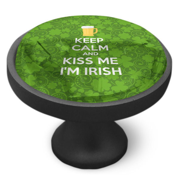 Kiss Me I'm Irish Cabinet Knob - Black - Side