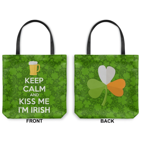 Kiss Me I'm Irish Canvas Tote - Front and Back