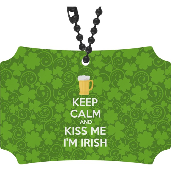 Custom Kiss Me I'm Irish Rear View Mirror Ornament (Personalized)