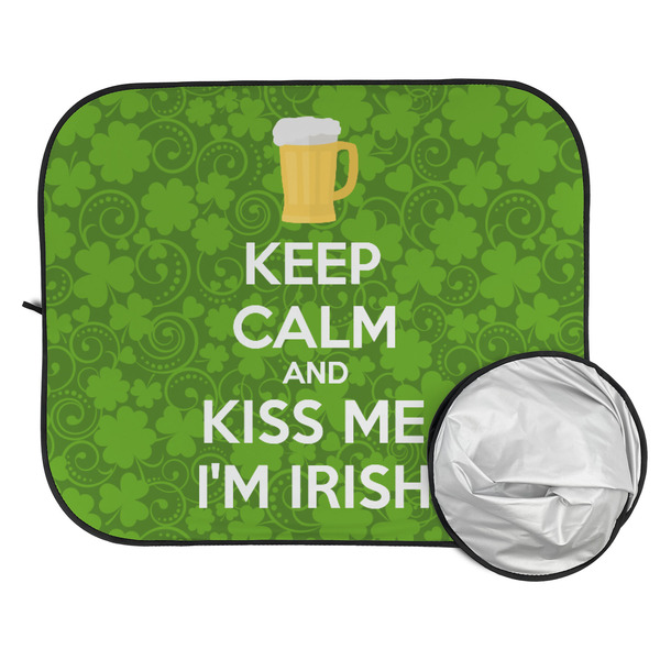 Kiss Me I'm Irish Car Sun Shades - FOLDED & UNFOLDED