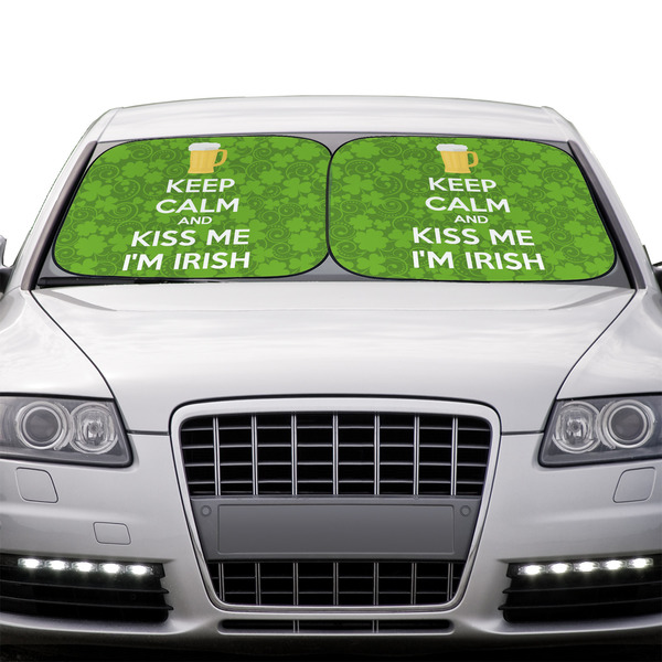 Kiss Me I'm Irish Car Sun Shades - IN CONTEXT