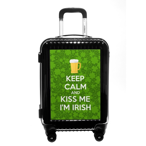 Custom Kiss Me I'm Irish Carry On Hard Shell Suitcase (Personalized)
