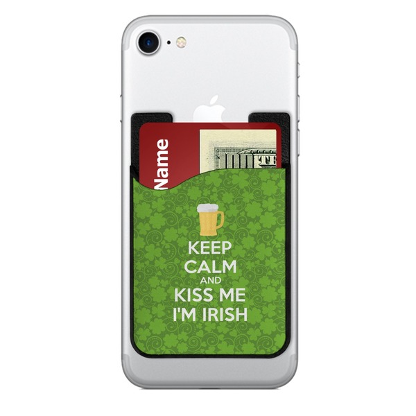 Custom Kiss Me I'm Irish 2-in-1 Cell Phone Credit Card Holder & Screen Cleaner (Personalized)