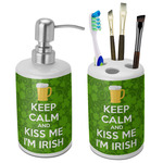 Kiss Me I'm Irish Ceramic Bathroom Accessories Set