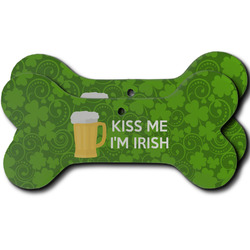 Kiss Me I'm Irish Ceramic Dog Ornament - Front & Back