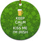 Kiss Me I'm Irish Ceramic Flat Ornament - Circle (Front)