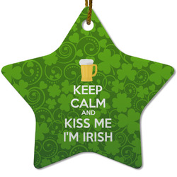 Kiss Me I'm Irish Star Ceramic Ornament