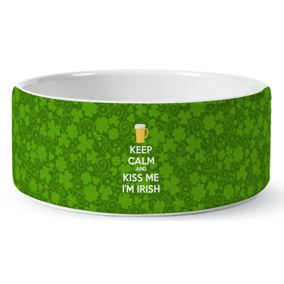 Kiss Me I'm Irish Ceramic Dog Bowl (Personalized)