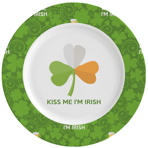 Custom Kiss Me I'm Irish Ceramic Dinner Plates (Set of 4) (Personalized)