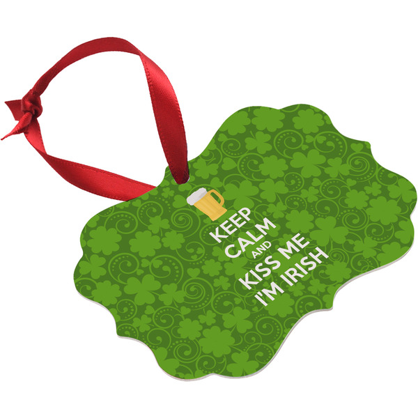 Kiss Me I'm Irish Christmas Ornament (Angle View)