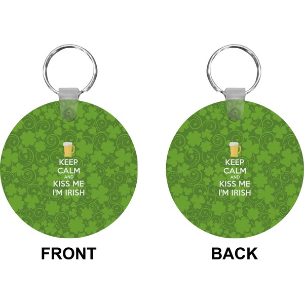 Kiss Me I'm Irish Circle Keychain (Front + Back)