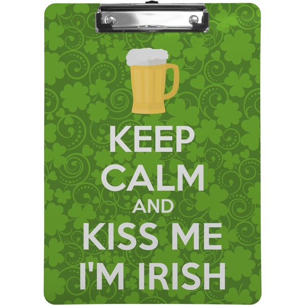 Custom Kiss Me I'm Irish Clipboard (Letter Size) (Personalized)