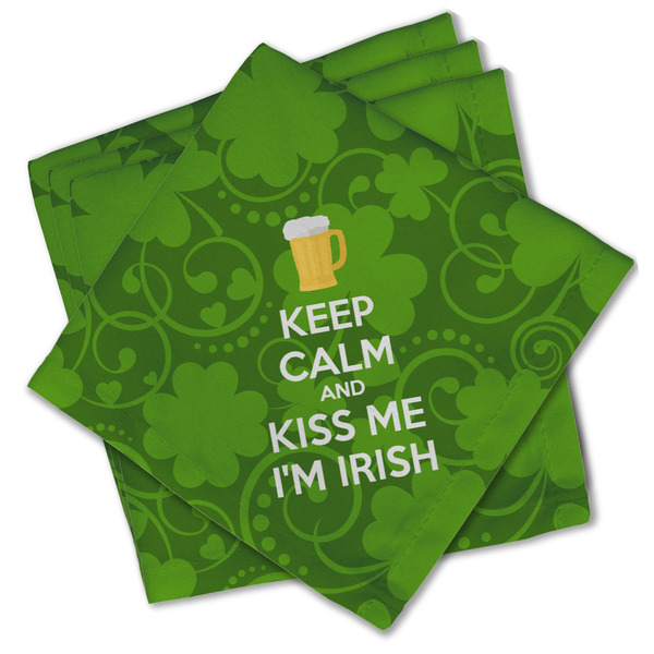 Custom Kiss Me I'm Irish Cloth Cocktail Napkins - Set of 4