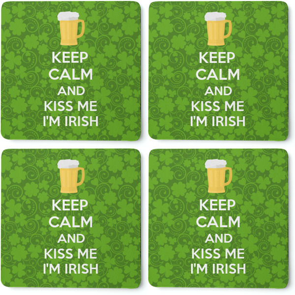 Kiss Me I'm Irish Coaster Rubber Back - Apvl