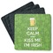 Kiss Me I'm Irish Square Rubber Backed Coasters - Set of 4 (Personalized)