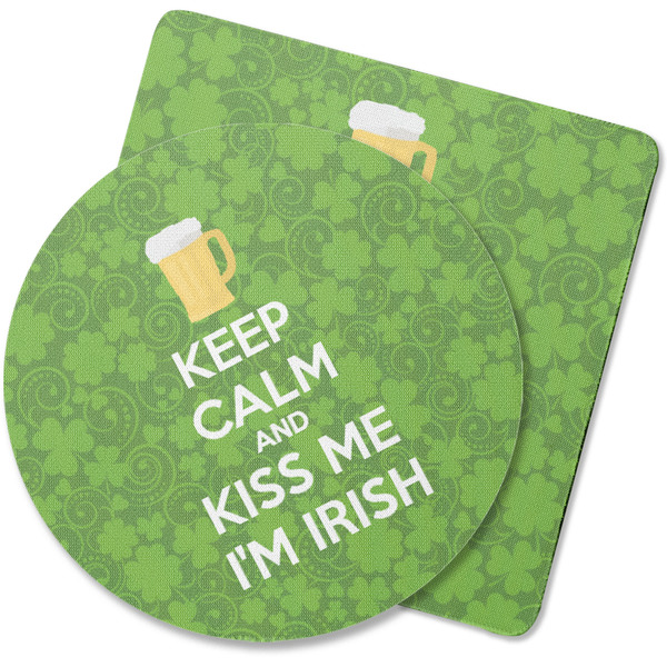 Custom Kiss Me I'm Irish Rubber Backed Coaster (Personalized)
