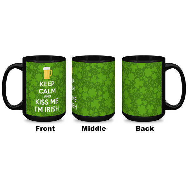 Kiss Me I'm Irish Coffee Mug - 15 oz - Black APPROVAL