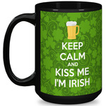 Kiss Me I'm Irish 15 Oz Coffee Mug - Black