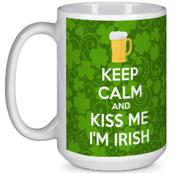 Kiss Me I'm Irish 15 Oz Coffee Mug - White