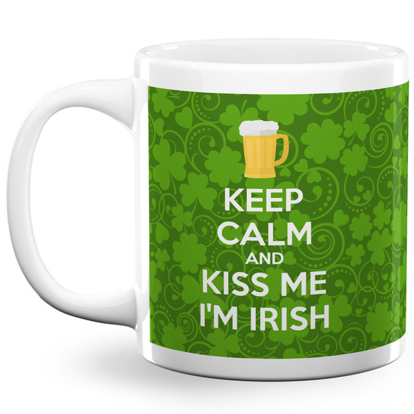 Custom Kiss Me I'm Irish 20 Oz Coffee Mug - White