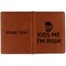 Kiss Me I'm Irish Cognac Leather Passport Holder Outside Double Sided - Apvl