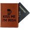 Kiss Me I'm Irish Cognac Leather Passport Holder With Passport - Main