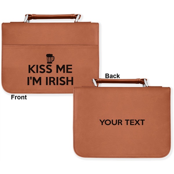 Kiss Me I'm Irish Cognac Leatherette Bible Covers - Large Double Sided Apvl