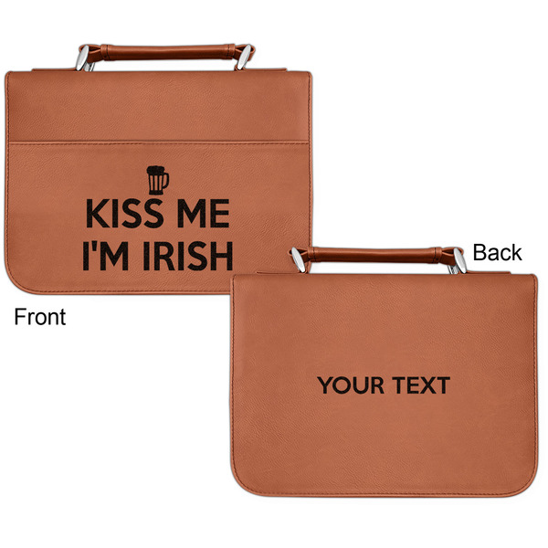 Kiss Me I'm Irish Cognac Leatherette Bible Covers - Small Double Sided Apvl