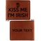 Kiss Me I'm Irish Cognac Leatherette Bifold Wallets - Front and Back