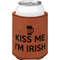 Kiss Me I'm Irish Cognac Leatherette Can Sleeve - Single Front