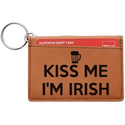Kiss Me I'm Irish Leatherette Keychain ID Holder - Single Sided (Personalized)