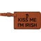 Kiss Me I'm Irish Cognac Leatherette Luggage Tags