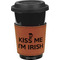Kiss Me I'm Irish Cognac Leatherette Mug Sleeve - Front
