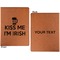Kiss Me I'm Irish Cognac Leatherette Portfolios with Notepad - Small - Double Sided- Apvl